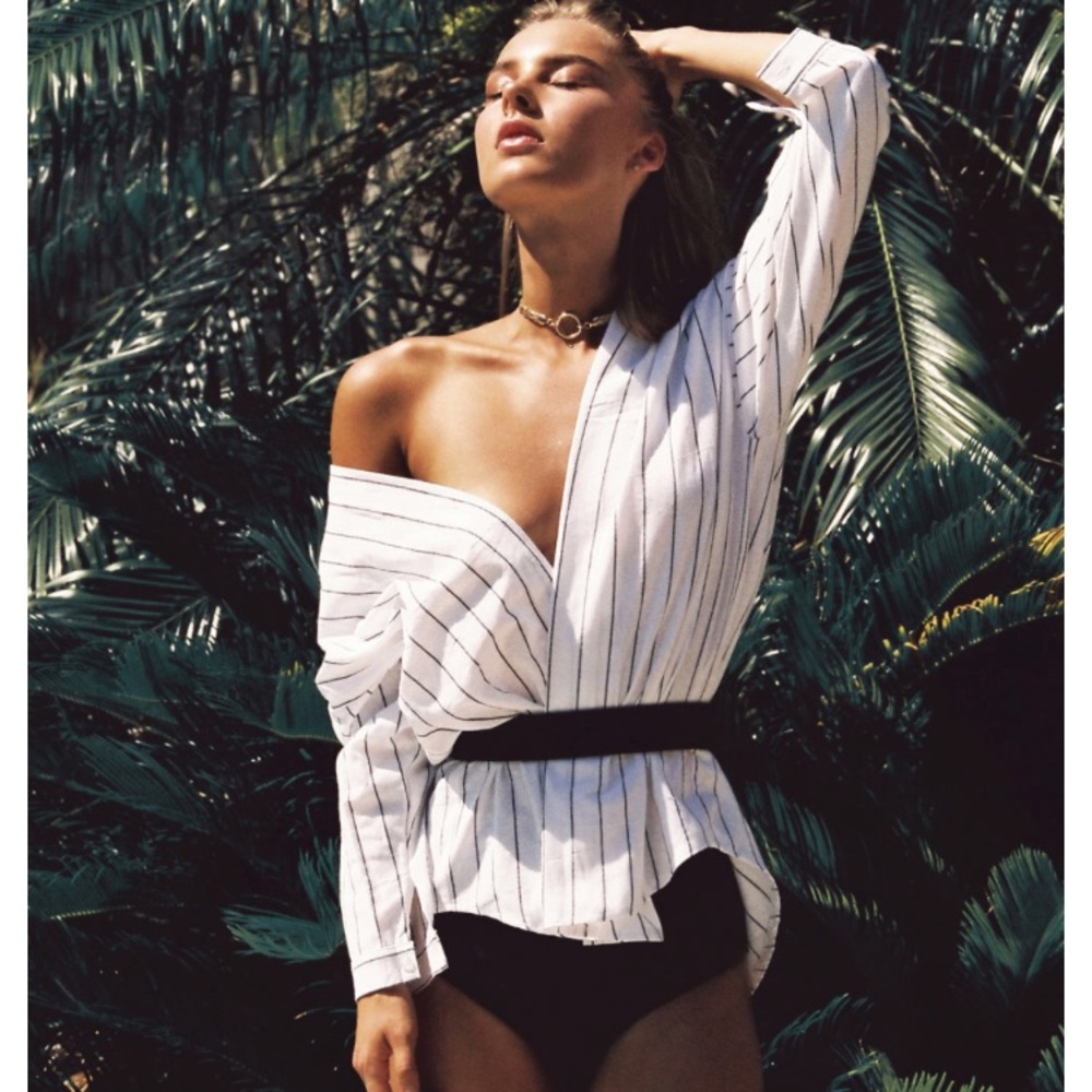 Sabo Skirt Band Off-the Shoulder Top